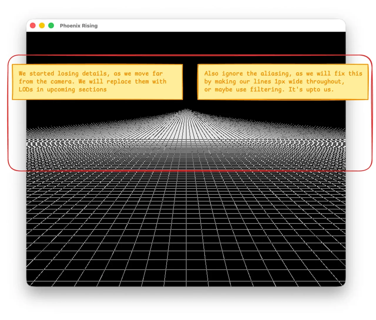 Grid in a dark maze.